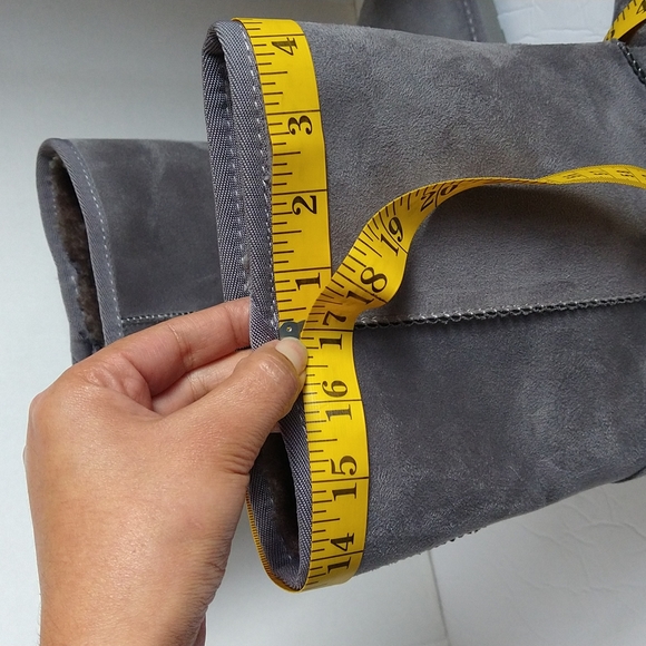 Gray fur mid calf suede boots size 11 - Picture 8 of 8